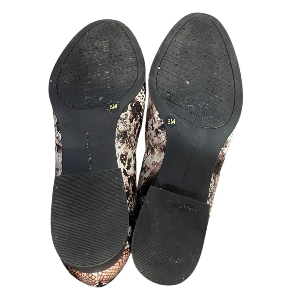 Alex Marie Snake Print Ankle Boots Women's Size 8M Block Heel Chelsea Booties - Picture 5 of 5